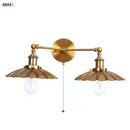 GobekUsa Industrial Retro LED Wall Lamp with Two Heads and Pull Chain Switch