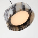 Black Natural Stone Round Pendant Light