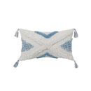 GobekUsa Blue Geometric Tufted Long Waist Pillowcase Set, 30x100cm