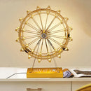 GobekUsa LED Ferris Wheel Table Lamp for Bedroom Decor Stainless Steel Night Light