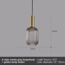GobekUsa Gray Glass LED Pendant Lights for Modern Nordic Home Decor