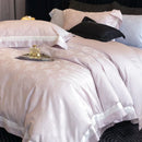 GobekUsa Butterfly Jacquard Bedding Set - 4Pcs Brushed Lyocell Cotton Duvet Cover & Sheet