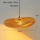 GobekUsa Bamboo Wave Pendant Lights - Handmade Rattan Shade for Indoor House Lighting