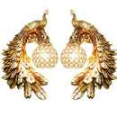 GobekUsa Gold Peacock Crystal Wall Lamp: Elegant Nordic LED Light for Aisle & Walls