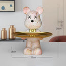 GobekUsa Graffiti Bear Figurine: Modern Home Decor Statue for Keys Storage Shelf