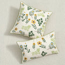 GobekUsa Botanical Floral Embroidered Cushion Cover - Country Style Decorative Pillowcase