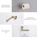 GobekUsa Brushed Gold Brass Bathroom Accessories Set: Hand Towel Bar, Toilet Paper Holder, Robe Hook