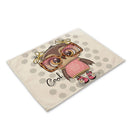 GobekUsa Cute Owl Animal Placemat Music Bird Kitchen Dining Table Mats Coaster Bowl Cup Mat