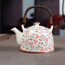 GobekUsa Blue and White Porcelain Teapot 900ml Clay Heated Kettle Puer Tea Cup Set