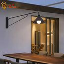 GobekUsa Black LED Swing Arm Wall Lamp for Outdoor Decor in Bedroom, Balcony & Aisle