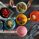 GobekUsa Ceramic Single Handle Salad Bowl, Microwave Safe for Breakfast, Dessert, Soup