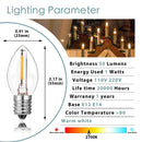 GobekUsa Dimmable LED Night Light Bulbs: E12 E14 Base, 0.5W, Warm White 2700K