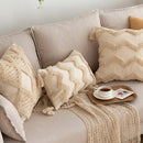 GobekUsa Geometric Tufted Tassel Pillowcases Cotton Linen Handmade Fringed Throw Pillow Covers