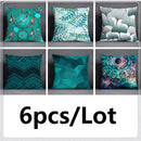 GobekUsa Green Leaves Flower Pillowcase Set | Modern Winter Short Plush 45x45cm Cozy Covers