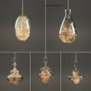 Raindrop Copper Crystal Pendant Light in Gold
