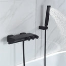 GobekUsa Gold/Black Tub Shower Set Wall Mount Waterfall Mixer Tap Brass Rotatable