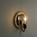 GobekUsa Hemp Rope Wall Lamp Retro Light Sconce for Living Room Stairs Vanity