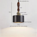 GobekUsa LED Pendant Lights Black Travertine Table Hanging Lamp for Bedroom Living Dining Room