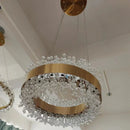 GobekUsa Gold Metal LED Chandelier: Modern Crystal Lighting for Living Room, Dining Room, Bedroom.