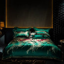 GobekUsa Embroidered Brocade Egyptian Cotton Duvet Cover Set, Black Gold