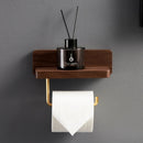 GobekUsa Brass and Wood Toilet Roll Holder & Paper Towel Holder Stand
