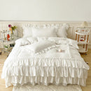 GobekUsa Lace Ruffle Princess Bedding Set with Bed Skirt & Pillowcases