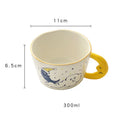 GobekUsa Bear Moon Ceramic Mug: Cute Hand Painted Coffee Cup for Kitchen Drinkware