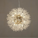 GobekUsa Dandelion Gold/Chrome Chandelier with Crystals, G9 Pendant Lights for Elegant Lighting
