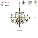 GobekUsa 2097 Gold Silver Chandelier 50 Heads Pendant Lights for Living Room decor