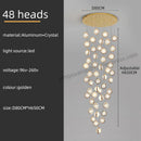 GobekUsa Crystal Ball LED Rotating Stair Chandelier - Nordic Luxury Loft Bubble Design