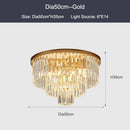 GobekUsa Black Gold Crystal Ceiling Chandelier: Modern LED Pendant Light for Luxe Living Spaces