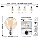 GobekUsa Amber Glass Bulb Dimmable LED String Lights Connectable for Party Wedding Decor
