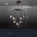 GobekUsa Black Brass Retro Crystal Copper LED Ceiling Pendant for Home Lighting