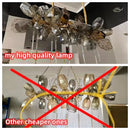 GobekUsa Glass Shades LED Chandelier Stairs Art Metal Lighting Luxe Chain Hanging Lamp