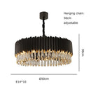 GobekUsa Black Crystal Ceiling Pendant Lights for Dining Table - Nordic Luxury Design