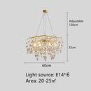 GobekUsa Crystal Branch Pendant Chandelier for Indoor Decoration Luminaria Fixtures