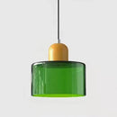Vintage Stained Glass Mini Pendant Light in Pink Green White