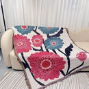 GobekUsa Geometric Knitted Tassels Throw Blanket