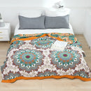GobekUsa Boho Mandala Cotton Summer Blanket - Double-Sided Soft Throw for Beds, Sofas