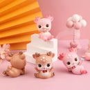 GobekUsa Cartoon Deer Resin Figurines Home Decor Miniatures Crafts Cake Topper