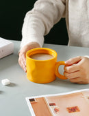 GobekUsa 400ml Ceramic Coffee Mug with Round Handle, Home Drinking Cup