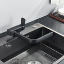 GobekUsa 360° Rotating Black Kitchen Faucet, Deck Mount Sink Mixer Tap, 304 Stainless Steel