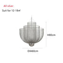 GobekUsa Gold Mesh Grid Ceiling Chandelier: Dimmable LED Indoor Lighting