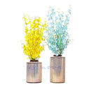 GobekUsa Golden Stripe Ceramics Vase with Cover, Modern Storage Jar for Home Decor