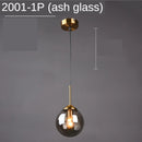 GobekUsa Golden Ring Glass Ball Pendant Light for Kitchen Dining Room & Bedside