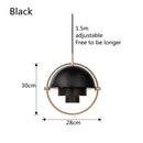 Nordic Art Deco Metal Pendant Light, White Black Gold
