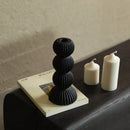 GobekUsa Geometric Ceramic Candle Holder Ornaments Sphere Stripes Decoration Candlestick