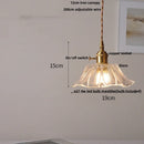GobekUsa Amber Flower Glass LED Pendant Lights for Home Decor