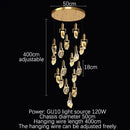GobekUsa Elegant Diamond Crystal Chandelier LED Light Fixture Gold Home Decor