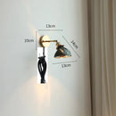GobekUsa Glass Shade LED Wall Light with Pull Chain Switch - Plug-In Bedroom Lamp